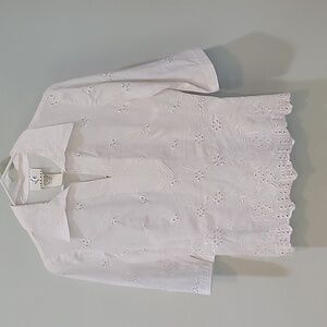 ICE white eyelet top. 100% Ramie.  Size is PS.  Cute!